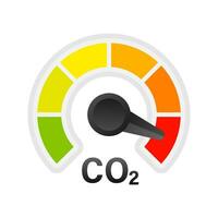 Illustration with co2 indicator. Ecology design on white background. Vector illustration