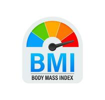 Indikator bmi on white background. Chart concept. Vector icon