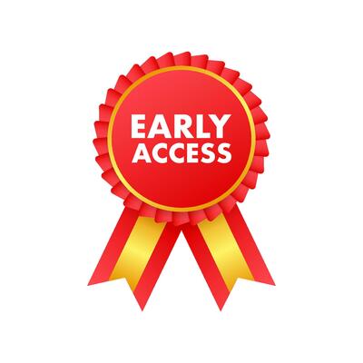 Vintage icon with red early access. Vector icon isolated template.