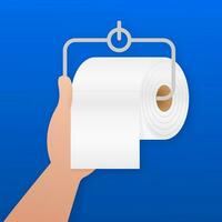 Toilet paper with hand, great design for any purposes. Flat pattern. Vector pattern