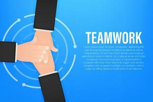 Abstract teamwork hands sign for concept design. Business concept. Teamwork, cooperation vector