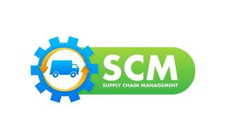 Scm icon. Simple creative element. Icon with scm vector