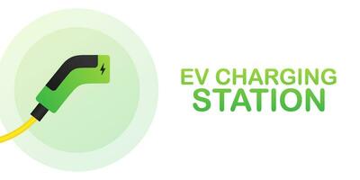 EV charging station banner. Vector illustration