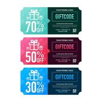 Gift card. Promo code. Vector Gift Voucher with Coupon Code. Vector stock illustration.