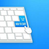 Add to cart button on keaboard. Shopping Cart icon. Vector stock illustration