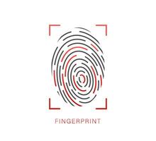 Fingerprint icon. Cyber security concept. Digital security authentication concept. Vector stock illustration