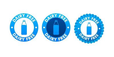 Dairy free badge logo, icon. Fresh organic vegetable. Vector design.