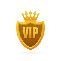 Vip label on Black background. Vector stock illustration