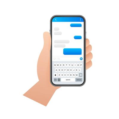 Chat Interface Application with Dialogue window. Clean Mobile UI Design Concept. Sms Messenger.