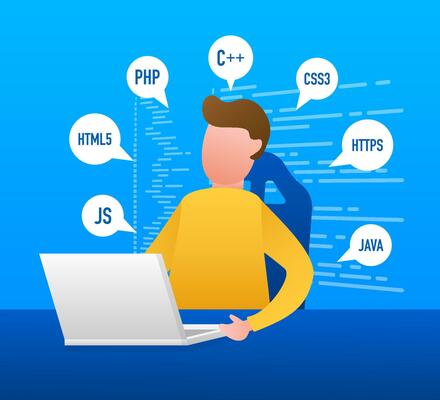 Digital java code text. Computer software coding vector concept. Programming coding script java, digital program code on screen illustration. Vector stock illustration
