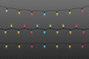 Christmas lights. Glowing lights for Xmas Holiday cards, banners, posters vector