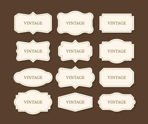 Vintage Frames Set, clipart bundle. Retro collection for decorative design. Frame Retro collection for decorative design. Vector stock illustration