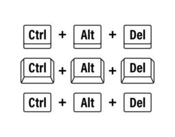 control alt del atajo llaves. teclado llaves. computadora botón. vector valores ilustración