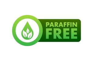 Icon with paraffin free. Paraffin free. Green logo. vector