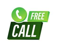 Free call. Information technology. Telephone icon. Customer service. Vector stock illustration