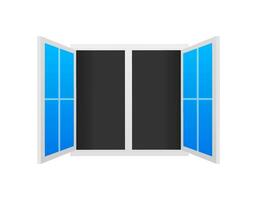 Flat icon with window open on white background for web design. vector