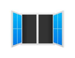 plano icono con ventana abierto en blanco antecedentes para web diseño. vector