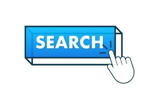 Search button and click, search Bar for browser. Vector stock illustration.