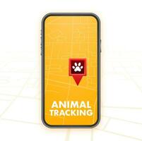 Animal tracking location pin, great design for any purposes. Animal print. vector