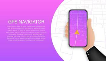 GPS navegación. teléfono inteligente mapa solicitud. mapa alfiler icono. vector valores ilustración