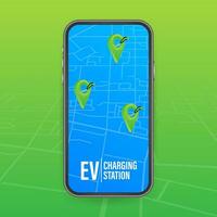 Electric car charging. EV station. Vehicle standing vector