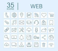 Web icon set. Business. Email icon. Video chat. Vector stock illustration