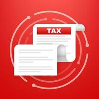 Taxation icon isolated. A simplified tax form. Unfilled, minimalistic form of the document. Vector illustration