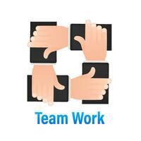 Abstract teamwork hands sign for concept design. Business concept. Teamwork, cooperation vector