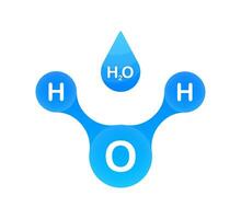 Water molecule. Structure of the water molecule H2O. Vector stock illustration