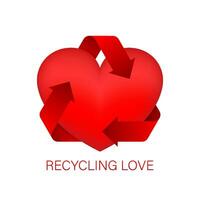 Love recycling for concept design. Reload sign. Circle shape. Heart icon, love icon vector. Vector stock illustration