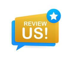 Review us. User rating concept. Review and rate us stars. Business concept. Vector illustration