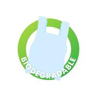 biodegradable reciclable etiqueta. bio reciclaje. eco simpático producto. vector valores ilustración
