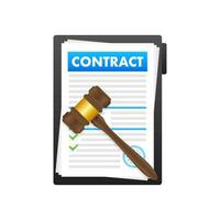 Contract agreement paper blank with seal. Vector illustration