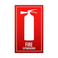 Fire extinguisher aimed at the fire. Protection symbol. Vector stock illustration