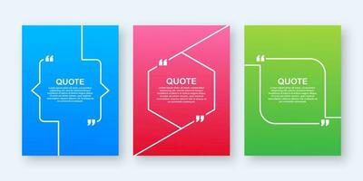 Set Quote frames. Blank template with print information design quotes. Blank template quote. Vector stock illustration