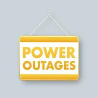 Power outages. Badge, icon stamp logo Vector illustration