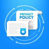 Privacy Policy. Data protection. Cyber Security. Vector stock illustration