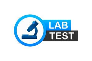 Clinically tested sign. Lab tested sign. Check mark and laboratory flask. Vector stock illustration