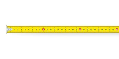 Yellow measure tape. Ruler. An instrument for measuring length. Vector stock illustration.