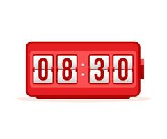 Countdown. Wall flap clock, number counter template. Vector stock illustration