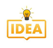 Flat idea for concept design. Lightbulb icon. Idea, solution, business, strategy concept. Vector stock illustration.