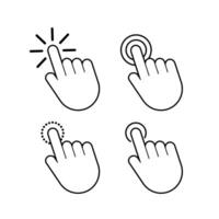 Set Hand cursor icon click. Vector stock illustration