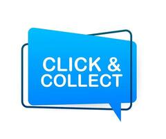 Megaphone click and collect banner. Flat style. Website vector icon. Vector stock illustration.