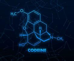 Codeine chemical formula. Codeine chemical molecular structure. vector