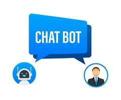 Chat Bot Using Laptop Computer, Robot Virtual Assistance Of Website Or Mobile Applications. Voice support service bot. Online support bot. Vector illustration