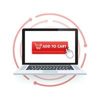 Add to cart button for web design. Online market. Online payment. Modern vector illustration. Banner vector