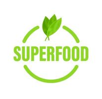 Superfood sign label. Healthy food. Vector stock illustration
