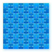 Jigsaw puzzle blank template or cutting guidelines. Vector illustration.