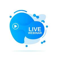 Abstract liquid shape with gradient. live webinar. Vector illustration.