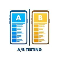 AB testing, split test. Bug Fixing, User Feedback. Homepage landing page template. Vector stock illustration